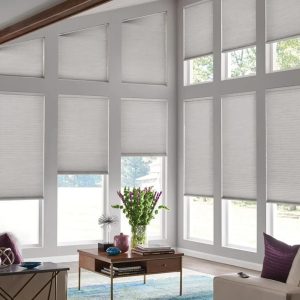 No Drill Honeycomb Shades - Grey, Light Filtering